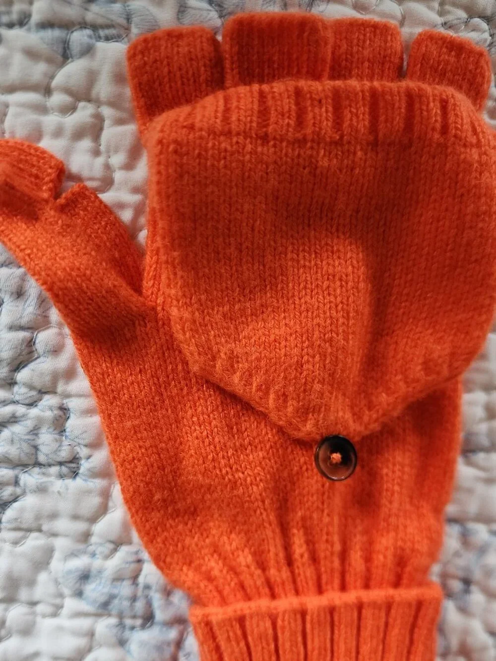 NWT Cozy & Convenient: J.Crew Orange Knit Mitten Gloves (One Size)